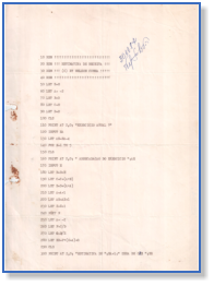 Programa escrito na linguagem BASIC.
